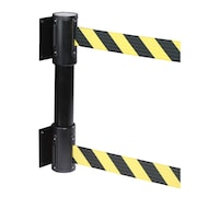 QUEUE SOLUTIONS WallMaster Twin 400, Black, 15' Yellow/Black ESD PROTECTED AREA Belt WMTwin350B-YBEPA150